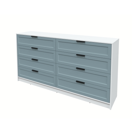 Kомод Тренд КТ-К197 (Белый ЛДСП/ Океан ЛМДФ) Ш1965 В1020 Г451